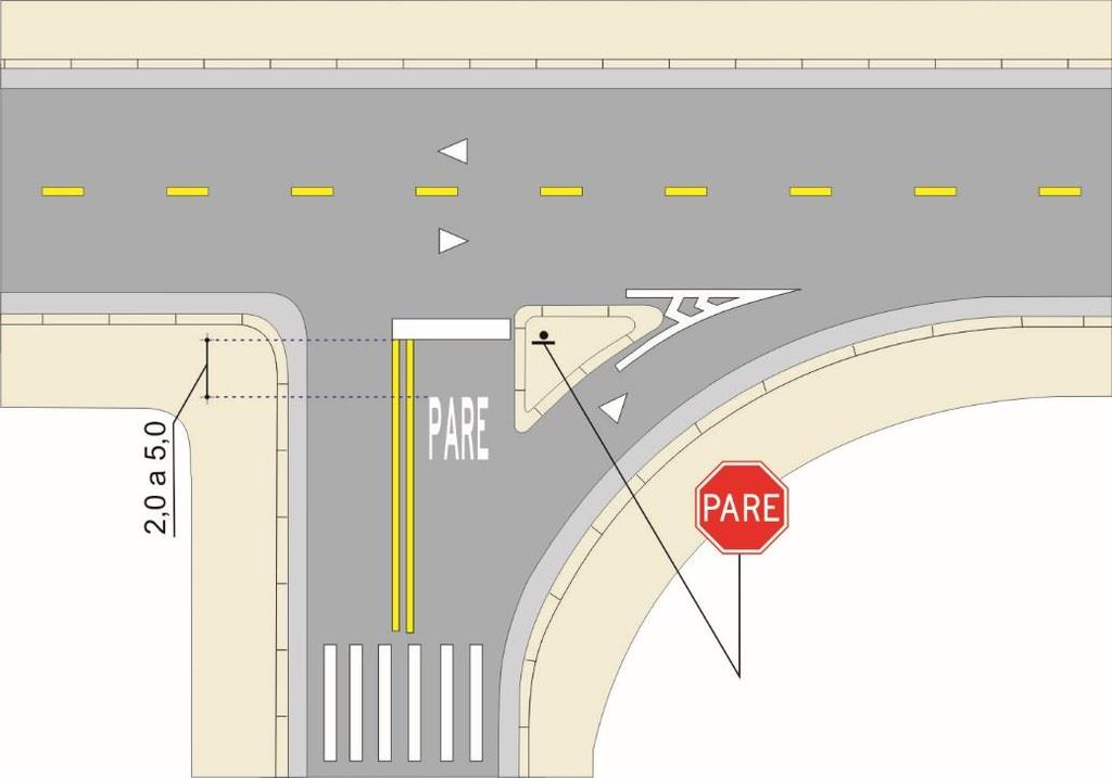 da faixa para travessia de pedestres, Figura 6.45 Figura 6.45 da linha de retenção, Figura 6.