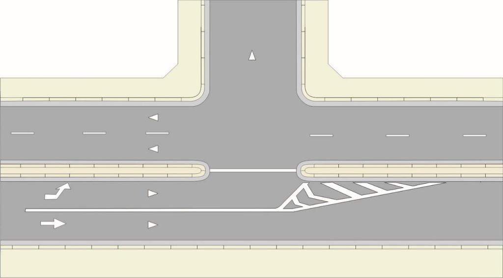 3.1.3.2 Sinal de Regulamentação de Parada Obrigatória R-1 a) Sem faixa de travessia de pedestres A linha de retenção pode ser utilizada em locais em que seja difícil ao condutor do veículo determinar