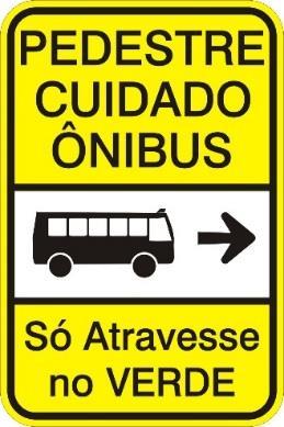 Nos casos em ocorre a necessidade de aumentar a visibilidade da faixa de pedestres, além do uso dos sinais A-32b ou A-33b antes da faixa recomenda-se também o uso destes sinais acompanhados de seta