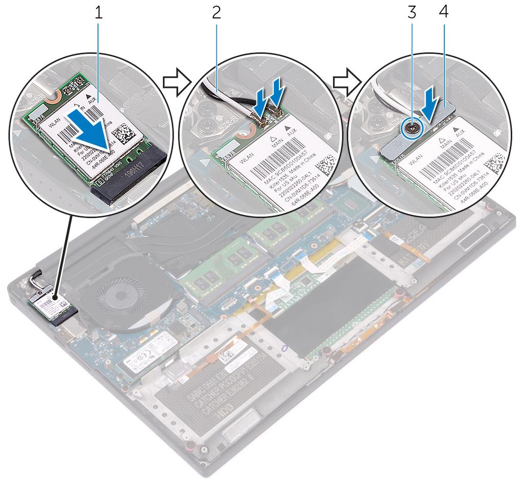 4 Aperte o parafuso que prende o suporte da placa sem fio à respectiva placa. Figura 15.