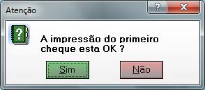 O sistema fará a impresão do primeiro