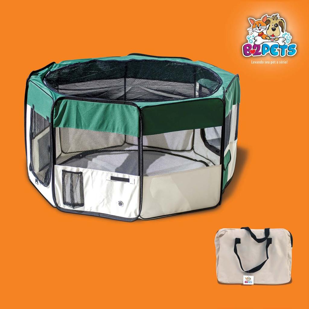 Acompanha: Sacola para transporte. Produto: Cercado para cães e gatos. Indicado para ninhadas e viagens. Dobrável.