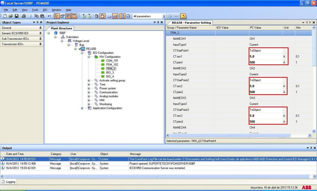 Nesse caso serão configurados apenas os três primeiros