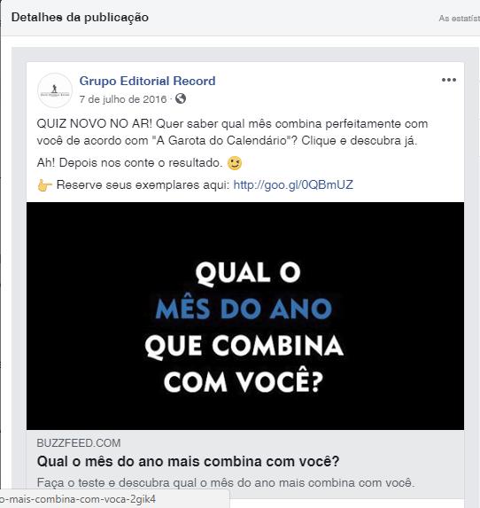 A GAROTA DO CALENDÁRIO Audrey Carlan A campanha combinou posts direcionando para links de livrarias, com posts de conteúdo e interativos como o ao lado