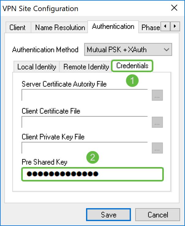 Clique sobre a aba da fase 1. Configurar os seguintes parâmetros para ter os mesmos ajustes que você configurou para o RV160/RV260.