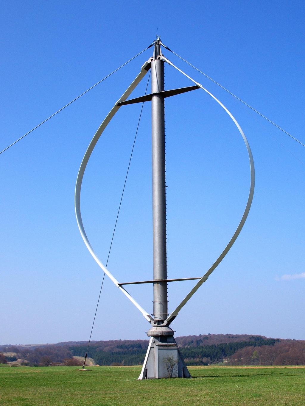 3: Torre eólica com aerogerador de eixo vertical do tipo Darrieus.