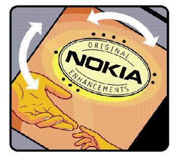 em contacto, e observando de outro ângulo, o logótipo Nokia Original Enhancements. 2.