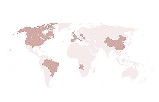 APRESENTAÇÃO DA EMPRESA Presente em continentes e países Mais de mil colaboradores em todo o mundo, de