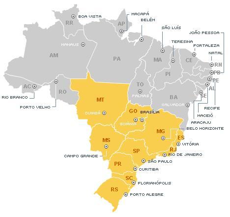 Horário de verão no Brasil 6h 7h 8h 6h 7h 7h 7h 7h 7h 7h 5h 6h 7h 7h 7h 7h 7h Os Estados do Mato Grosso e Mato Grosso do Sul assumem o horário do Fuso de 45 W (-3h GMT), ficando com mesmo horário