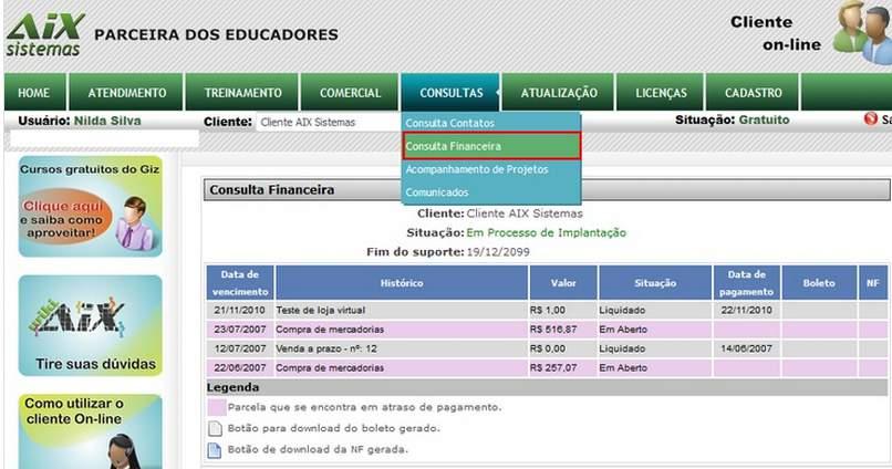 A subaba Consulta Financeira são