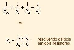 Na associação em paralelo, o valor da resistência