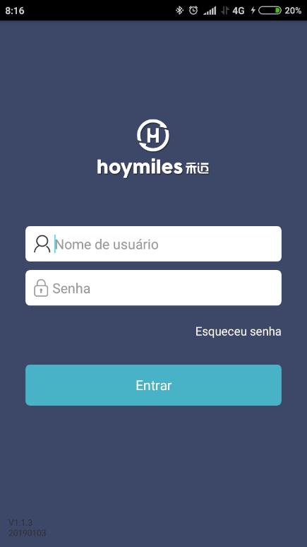 Para acessar o aplicativo precisa usar o mesmo login e senha usados no navegador.