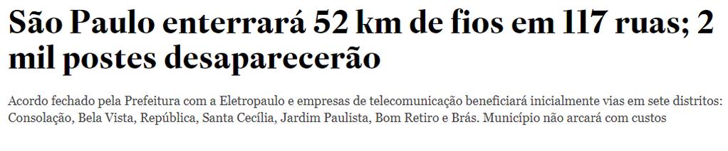 Na visão das prefeituras o aumento da demanda por serviços de telefonia, TV a cabo e