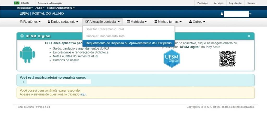 Dispensa de Disciplinas Estudantes de Cursos de Graduação No Portal do Aluno,