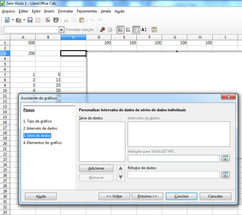 GRÁFICOS Série de Dados: é cada conjunto de dados que se deseja inserir para comparação em um gráfico.