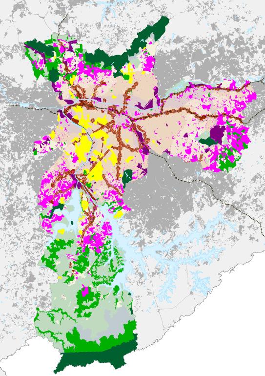 Mapa 02 PL 688/13 MACROÁREAS Macroárea de Estruturação Metropolitana Macroárea de Qualificação da Urbanização Consolidada Macroárea de Redução da Vulnerabilidade Urbana Macroárea de Reculperação