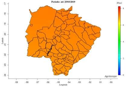 Estiagem Agrícola Na Figura 2, de acordo com o modelo Agritempo (Sistema de Monitoramento Agro Meteorológico), considerando até a data de 25/03/19, o estado representado pela coloração laranja se