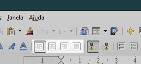 INTERFACE BARRA DE BOTÕES: BOTÕES DE ALINHAMENTO DE TEXTO: muda o alinhamento do texto no