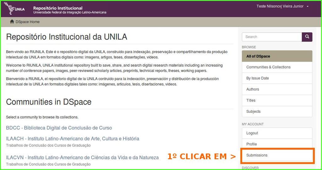 Repositório Institucional da UNILA3 Iniciar