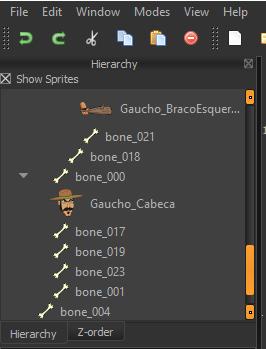 59 Agora que os bones estão alinhados com os sprites, é necessário atribuir a relação de dependência entre os bones e os sprites apropriados.