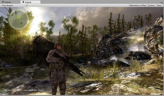 Game View (Visão do Jogo) O Game View é renderizado a partir da câmera do seu jogo. É a representação do seu jogo final, o jogo publicado.