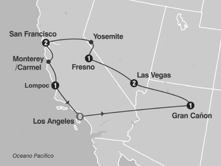 pela manhã com destino ao Grand Canyon. Cruzaremos o deserto Mojave e Arizona a travessando a mística rota 66, chegaremos ao final da tarde.