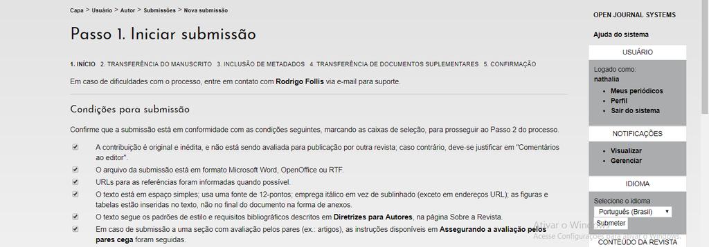 PASSO 1: Você deverá preencher todos os pré-requisitos para que seu