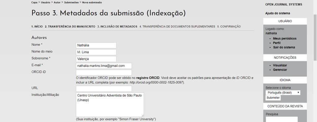 PASSO 3: Esta é a parte do processo em que você deve adicionar os