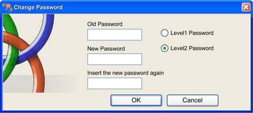 NOTA: Você deve inserir a Level2 Password para modificar o nível de ambas as senhas. Uma janela popup irá solicitar a Level2 Password antiga. 3 Clique em OK.
