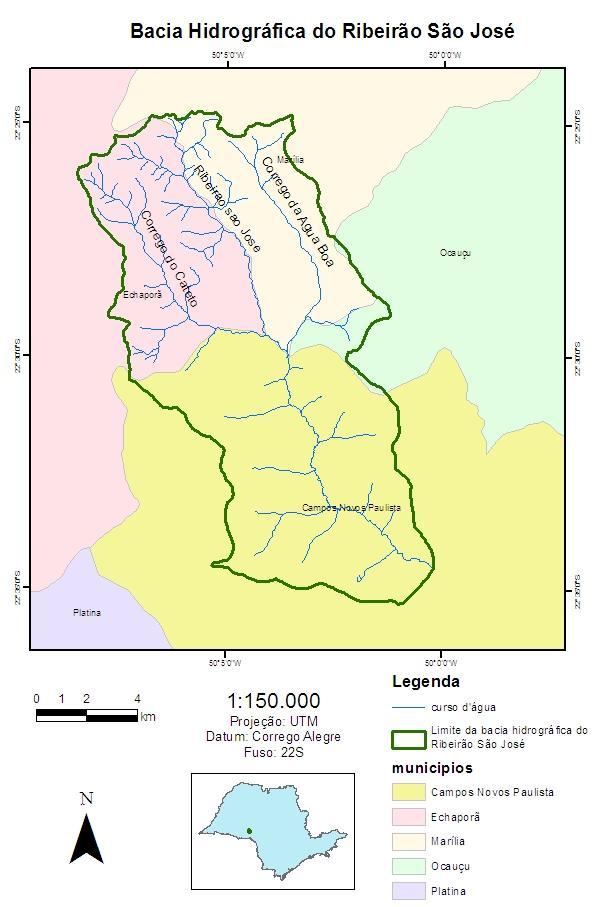 Figura 1: Mapa de localização e municípios da bacia hidrográfica do Ribeirão São José. 5.1.1. Geologia De acordo com Perrota et al.