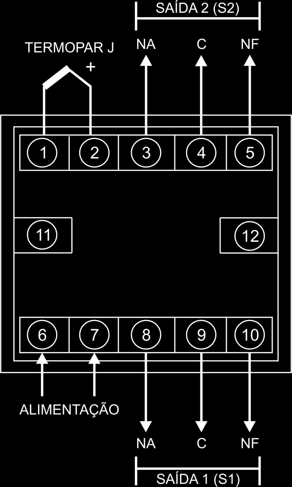 6.2.1.3 ALARME SUPERIOR Ativa o alarme quando a temperatura for igual ou superior ao set-point do alarme. 6.2.1.4 ALARME DE DESVIO INFERIOR AO SET-POINT Ativa o alarme quando a temperatura for igual ou menor que o set-point da temperatura menos o set-point do alarme.