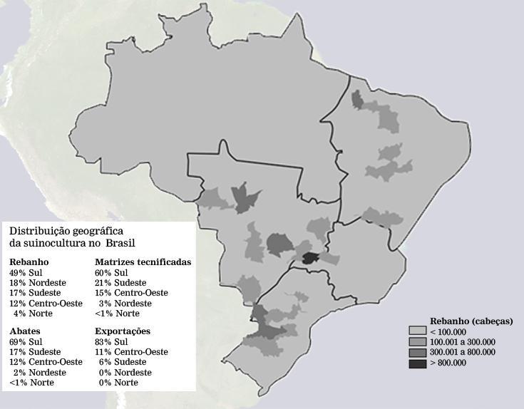 DISTRIBUIÇÃO DA SUINOCULTURA NO BRASIL Fonte: