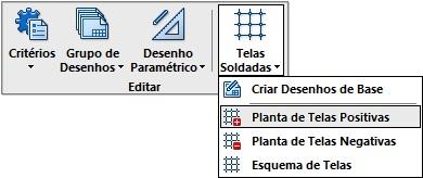 Editor de Telas O sistema permite a edição de dois tipos de plantas de telas: as de armadura positiva e negativa (ou, armadura inferior e superior).