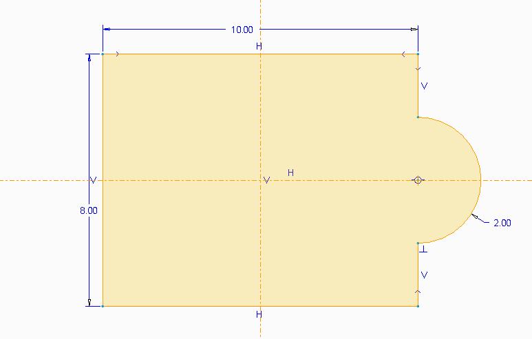 2D - restrições dimensionais Exemplo de