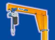 wall jib cranes for loads up to 6.3 tonnes.