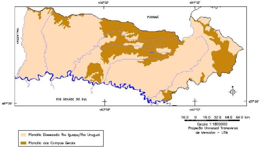4.1.2. Relevo O relevo do território de Santa Catarina pode ser dividido em três grandes unidades geomorfológicas: a Planície Costeira, as Serras Litorâneas e o Planalto Ocidental (WELTER, 2006).