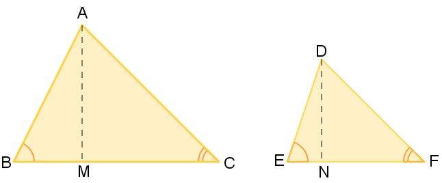 eles serão semelhantes. {AB/DE=BC/EF {B F ABC DEF Caso LLL (Lado, Lado, Lado) Dois triângulos serão semelhantes se, e somente se, eles tiverem os três lados respectivamente proporcionais.