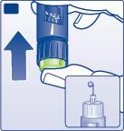 algumas vezes para fazer com que qualquer bolha de ar vá para o topo do carpule. F 2 unidades selecionadas G H Mantendo a agulha para cima, pressione o botão injetor completamente.