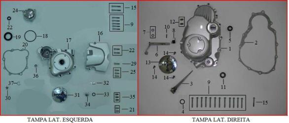 TAMPAS DO MOTOR 1 D01113300000SI TAMPA LATERAL DIREITA 162,76 2 000454540800SI JUNTA DA TAMPA LATERAL 7,80 3 D01156500000SI MEDIDOR DO NIVEL DE OLEO 3,64 4 000454550200SI ORING 2,60 5 D01113340000SI