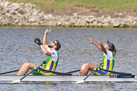 Leve Masculino (LM2-). Na equipe olímpica, o Brasil competiu com mais três barcos. Uncas Batista disputou o Single Skiff Peso Leve Masculino (LM1x) e finalizou na 6ª colocação geral da categoria.