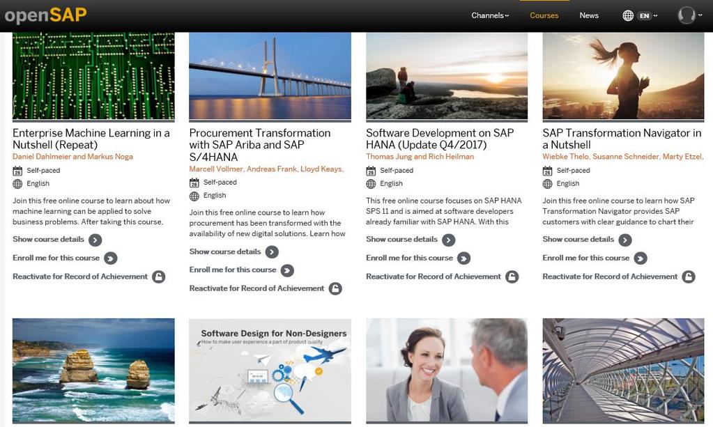 com/courses Exemplos Find your path to S/4HANA SAP BW/4HANA in a Nutshell