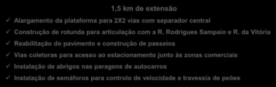 para 2X2 vias com separador central Construção de rotunda