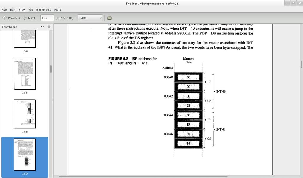 Interrupção, encontrando o endereço na tabela... Como a tabela começa no endereço 00000h e cada entrada tem 4 bytes, basta multiplicar o número da interrupção por 4.