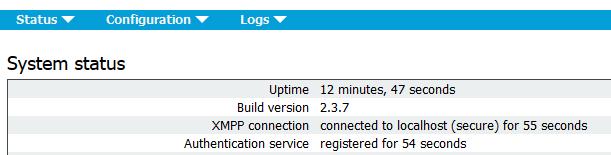 Selecione Salvar Verificar Comunicação Callbridge e XMPP Abra a interface da Web do CMS Navegue até Status > Geral O status da