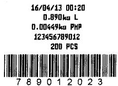 Código 128; MODELO 3 - ETIQUETA DE CONTAGEM Informações na etiqueta: Data; Hora; Peso líquido; Peso