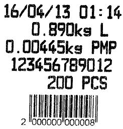 ETIQUETA DE CONTAGEM Comunicação com Impressoras Informações na etiqueta: Data; Hora; Peso