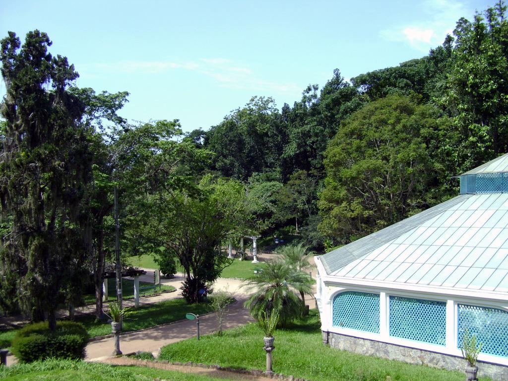 604 Figura 1 Área de conservação ex situ, representada pelo Arboreto e Orquidário, e a área de conservação in situ, com a floresta atlântica (foto: Thaís Almeida).
