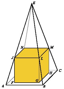 Par (recta, plano) 4 6 Posição relativa D omo VPirâmide b h e sendo V Pirâmide 44 e h, vem: 44 b 6. ssim, a sua base é um quadrado com 6.