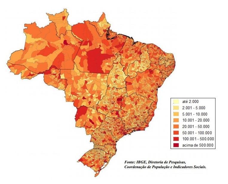 Figura 01: Municípios por porte populacional, Brasil, 2014. 5.