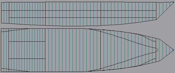 Primeiro foi definida a compartimentação da embarcação, posicionando as anteparas e os conveses desejados. Isto foi feito nos Quadros 6 e 7 do Detalhamento Estrutural (Draw Structure), Fig. 4.2.